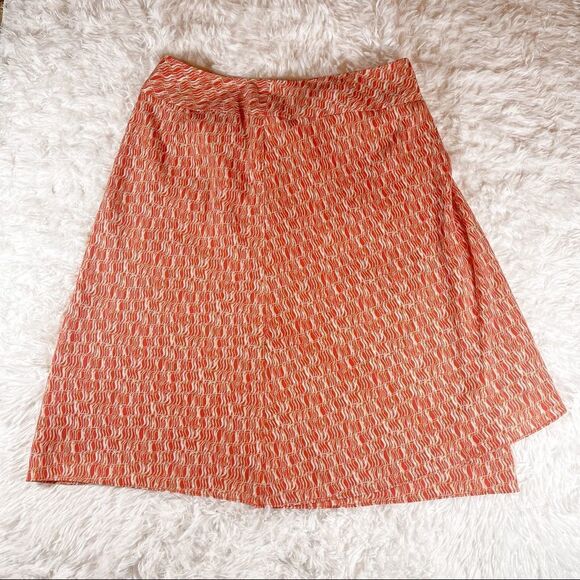 A Line Dresses & Skirts - Vintage A Line Red Geometric Print Faux Wrap Mini Skirt SZ 8 EUC